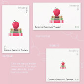 Red Apple and Books Modern Tutor Business Card 名刺