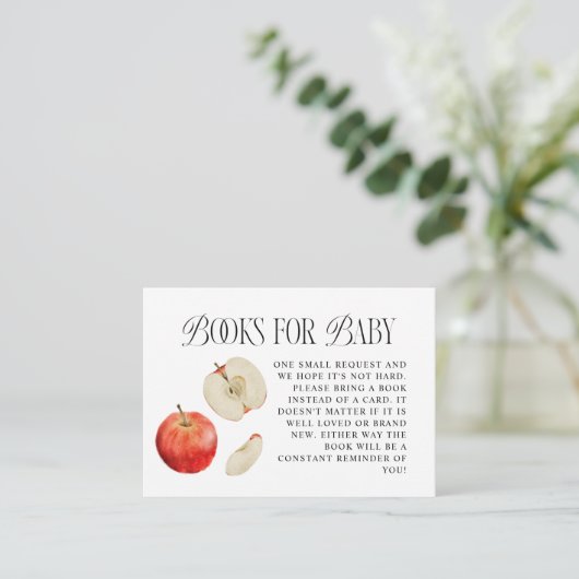 Red Apple Baby Shower Bookリクエスト エンクロージャーカード (スタンド正面)