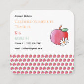 Red Apple Daisy Educator Small Square Contact Card コーリングカード (裏面)