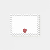 Red Apple Gray Chevron先生Post-it®メモ ポストイット (正面)