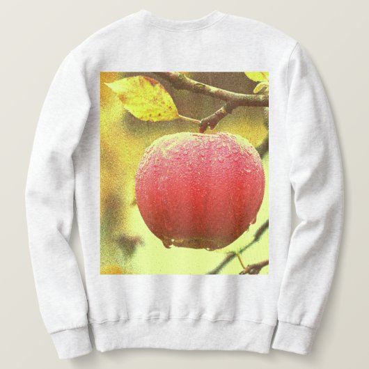 「Red Apple on Tree」かわいい写真。買今 スウェットシャツ (デザイン裏面)