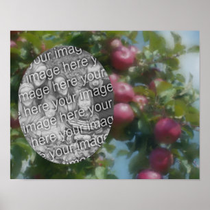 Red Apple On Tree Art自分の写真を作成 ポスター