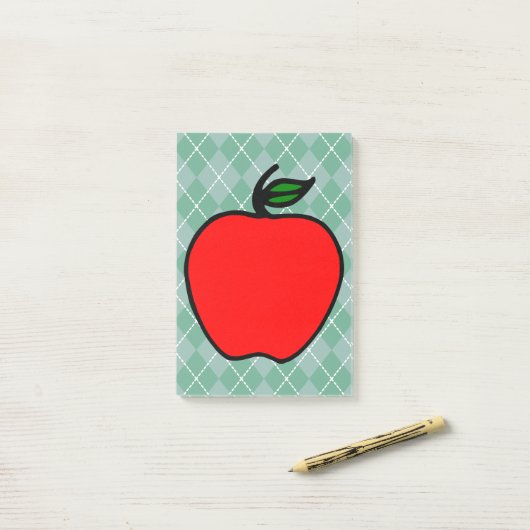 Red Apple School Post It Notesギフト ポストイット (デスク上)