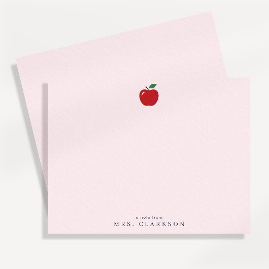 Red Apple Teacher Appreciation Note Card 招待状