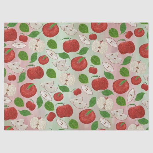 Red Apple Tissue Paper, Cute Apple Print 薄葉紙 (正面)