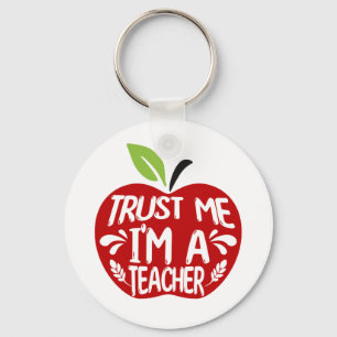Red Apple TRUST ME I'M A TEACHER 引用 タイポグラフィ キーホルダー