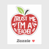 Red Apple TRUST ME I'M A TEACHER 引用 タイポグラフィ シール (シート)