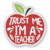 Red Apple TRUST ME I'M A TEACHER 引用 タイポグラフィ シール (正面)