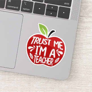 Red Apple TRUST ME I'M A TEACHER 引用 タイポグラフィ シール