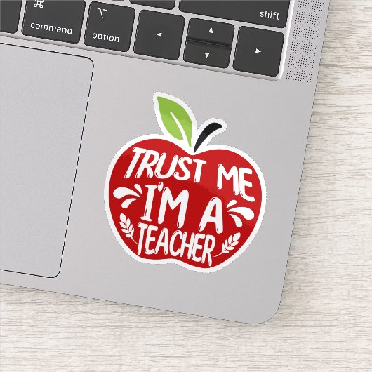 Red Apple TRUST ME I'M A TEACHER 引用 タイポグラフィ シール (詳細)