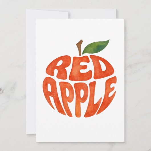 Red Apple Typography Art, Apple サンキューカード (正面)