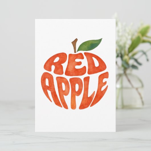 Red Apple Typography Art, Apple サンキューカード (スタンド正面)