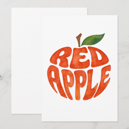 Red Apple Typography Art, Apple サンキューカード (正面/裏面)