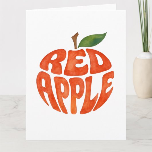 Red Apple Typography Art, Apple サンキューカード (正面)
