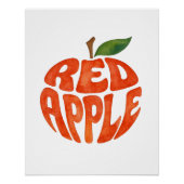 Red Apple Typography Art, Apple ポスター (正面)