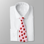Red Apple Watercolor Pattern Neck Tie ネクタイ (タイ)