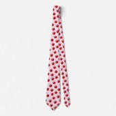 Red Apple Watercolor Pattern Neck Tie ネクタイ (正面)