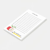Red Apple Yellow Pencil先生to Do List 4 x 6 ポストイット (アングル)