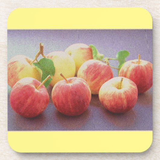 "Red Apples Fruit" Cute Photo. Buy Now コースター (正面)