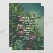 Red Apples On Tree Nature 招待状 (正面/裏面)