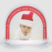 Red Arch Baby Photo My First Christmas Snowflakes (正面)