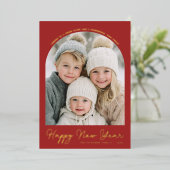 Red Arch New Year Photo 箔シーズンカード (立ち正面)
