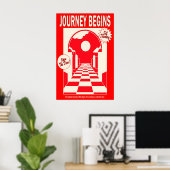 Red Archway Art Print Journey Begins ポスター (ホームオフィス)