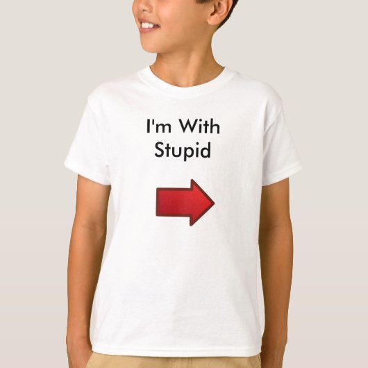 red_arrows_right、私は愚かとあります tシャツ (正面)