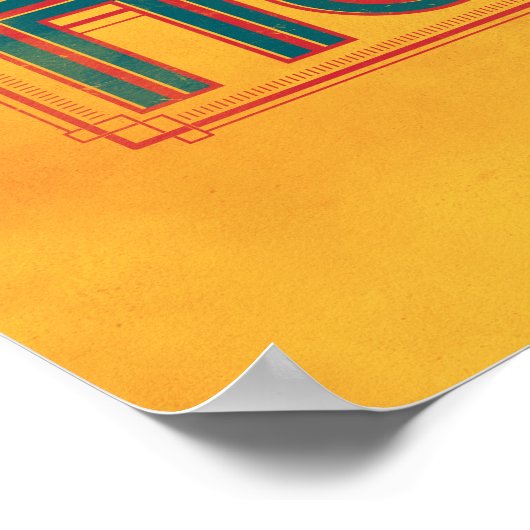 Red Art Deco ACCIO™ Spell Graphic ポスター (角)