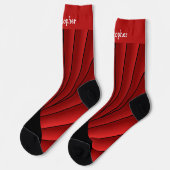 Red Art Deco Design Socks ソックス (左)