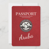 Red Aruba Passport日付の保存 セーブザデート (正面)