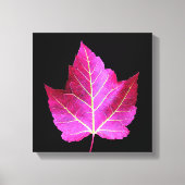 Red Autumn Maple Leaf on Black Floral キャンバスプリント (正面)