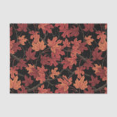 Red Autumn maple leaves on black 薄葉紙 (正面)