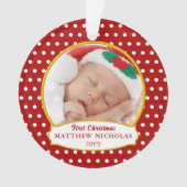 Red Baby's First Christmas Photo Ornament オーナメント (正面)