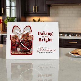 Red Baking Things Bright Christmas Photo Gift Bag ラージペーパーバッグ