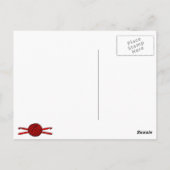 Red Ball of Yarn & Crochet Hook （赤い背景） ポストカード (裏面)
