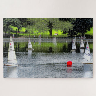RED BALL ON THE BOAT POND Jigsaw Puzzle ジグソーパズル