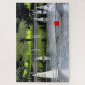 RED BALL ON THE BOAT POND Jigsaw Puzzle ジグソーパズル (縦)