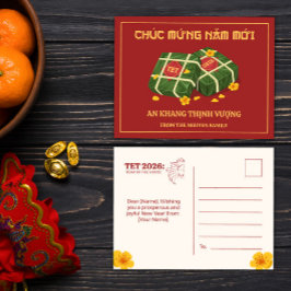 Red Banh Chung Tet 2026 Year of the Horse Vietnam シーズンポストカード
