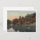 Red Bank NJ, Lake on Rumson Rd, c1920sヴィンテージ ポストカード (正面/裏面)