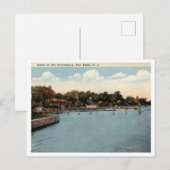 Red Bank NJ Scene on the Shrewsbury 1922ヴィンテージ ポストカード (正面/裏面)