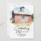 Red Barn 250 Years of Americana 4th of July Party 招待状 (正面)