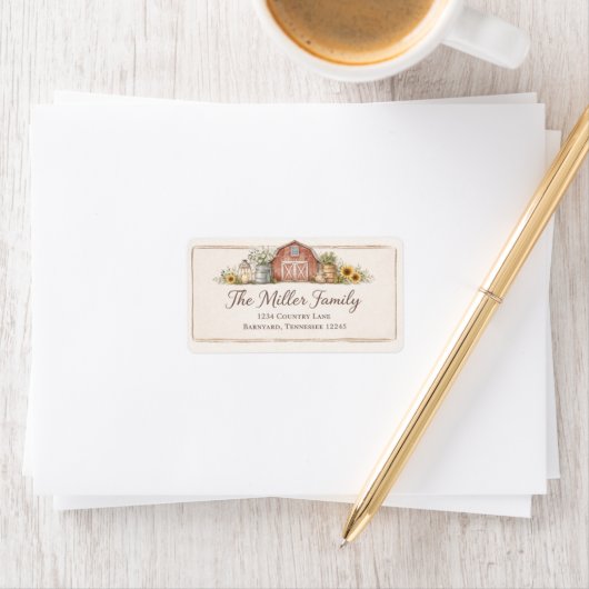 Red Barn Address Label ラベル (インサイチュ)