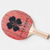 Red Barn Boards Four Leaf Clover with Name 卓球ラケット (横)