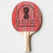 Red Barn Boards Pineapple Wedding Arch & Name 卓球ラケット (裏面)