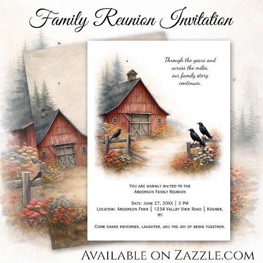 Red Barn Crows Farm Family Reunion | 招待状