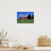 Red barn in Latah County, Idaho州PR MR.) ポスター (キッチン)