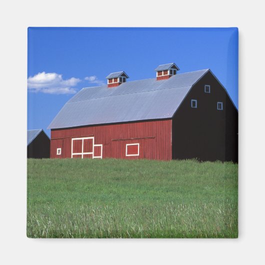 Red barn in Latah County, Idaho州PR MR.) マグネット (正面)