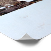 Red Barn in Snow ポスター (角)