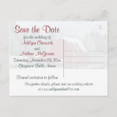 Red Barn in Winter Wedding日付のポストカードを保存 案内ポストカード (裏面)